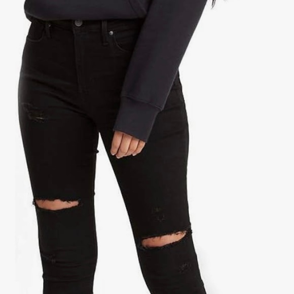 Levi’s 720 Super Skinny Black Ripped Jeans (size 31) - Picture 1 of 5